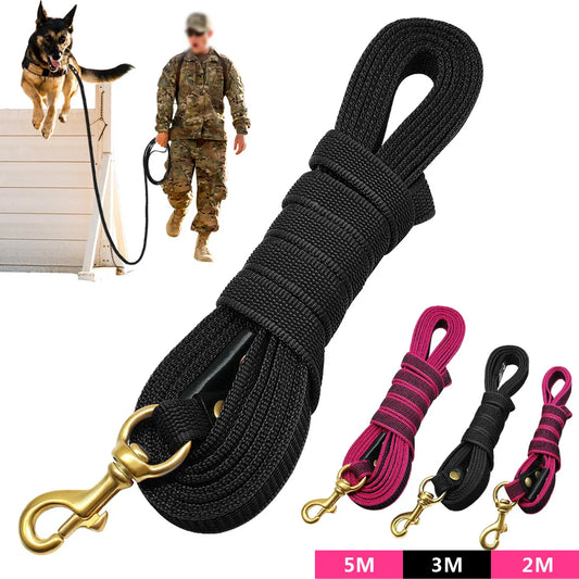 Long Dog Leash Nylon Non-slip Dog Tracking Lead Leash For Medium Large Dogs Walking Training 2m 3m 5m