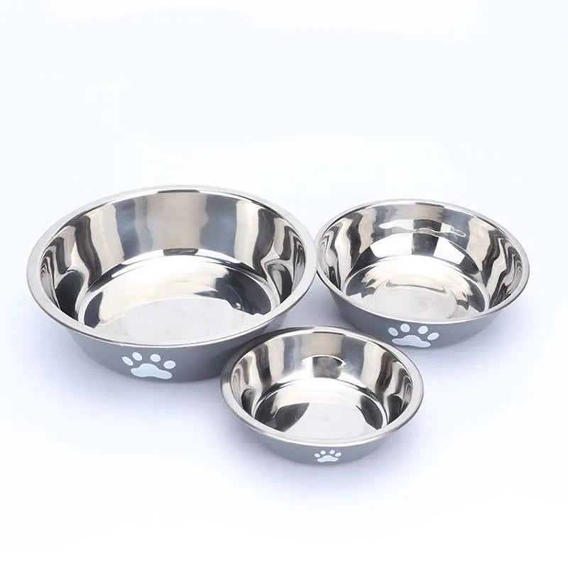 Pet Cat Feeding Bowl Stainless Steel Non-slip Feeder Bowl Food Water Feeder Drop-resistant Layer Cat Dog Bowl Pets Accessories