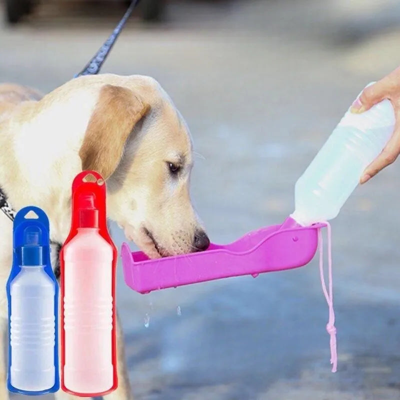 250ml/500ml Pet Dog Water Bottle Plastic Portable Water Bottle Pets Outdoor Travel Drinking Water Feeder Bowl Foldable Dog Bowls