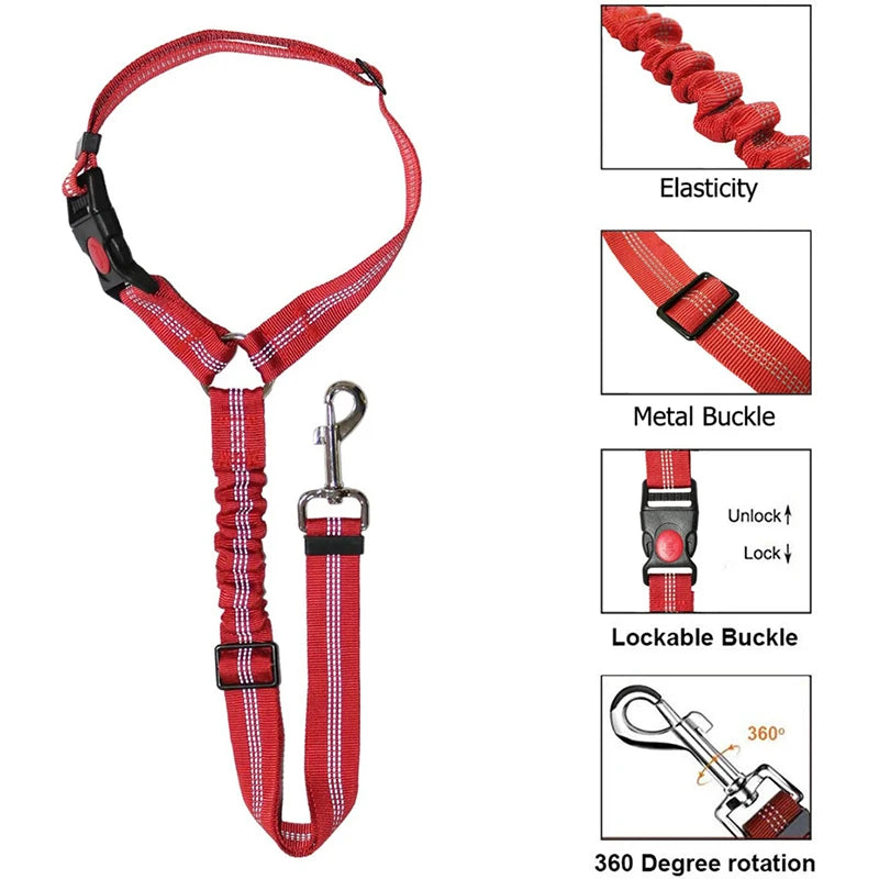 Two-in-one Dog Safety Belt Pet Car Safety Belt Can Be Adjusted for Pet Accessories of Cat and Dog Collar Dog Collar  Cat Collar