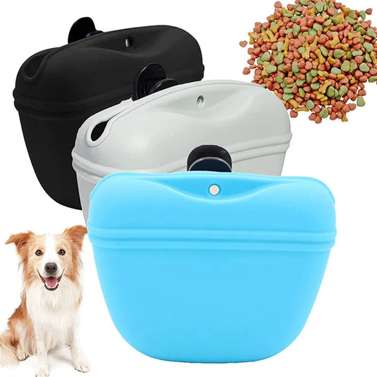 Silicone Dog Treat Bag Pet Portable Dog Training Waist Bag Outdoor Feeder Puppy Snack Pouch Food Reward Storage Bag Pet Supplies