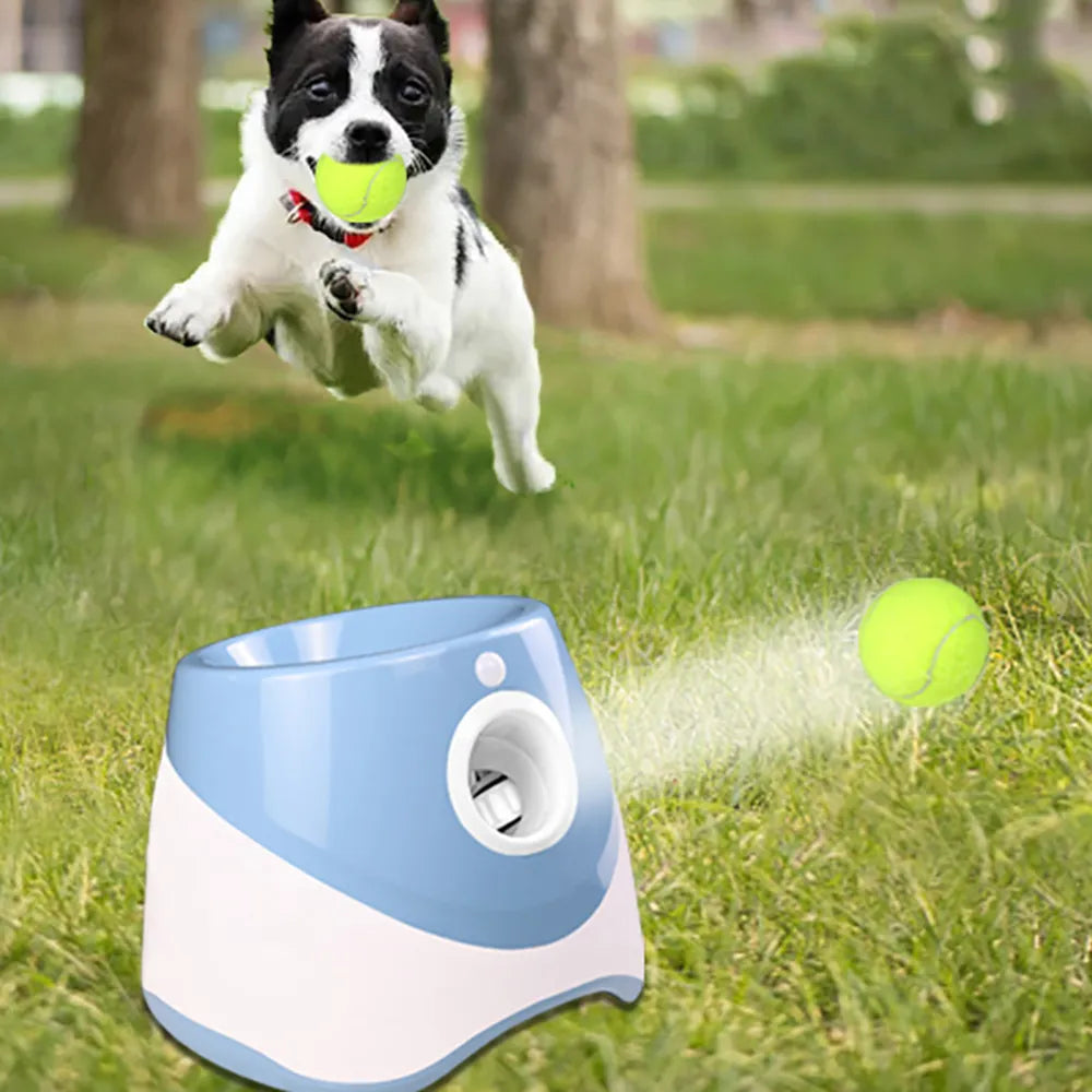 Automatic Throwing Machine Catapult for Dog Pet Toys Tennis Launcher Pet Ball Throw Device 3/6/9m Section + 3 Balls Dog Training
