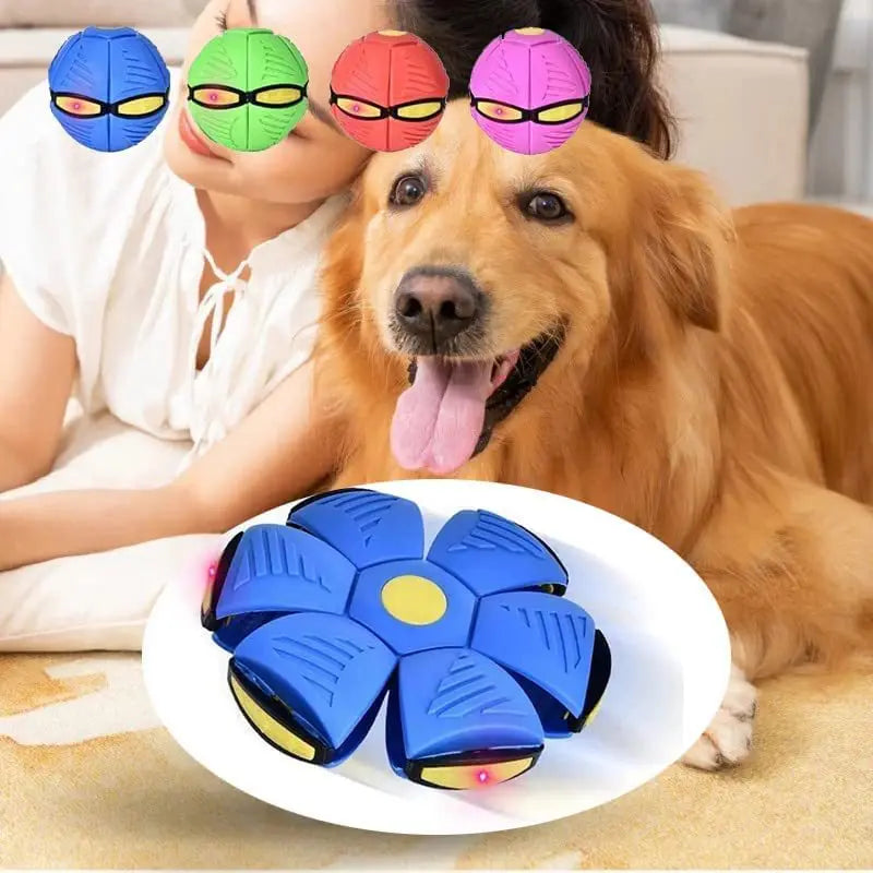 Dog Toys Flying UFO Saucer Ball Interactive Outdoor Sports Training Games Magic Deformation Flat Throw Disc Ball Pet Supplies