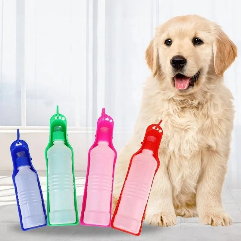 250ml/500ml Pet Dog Water Bottle Plastic Portable Water Bottle Pets Outdoor Travel Drinking Water Feeder Bowl Foldable Dog Bowls