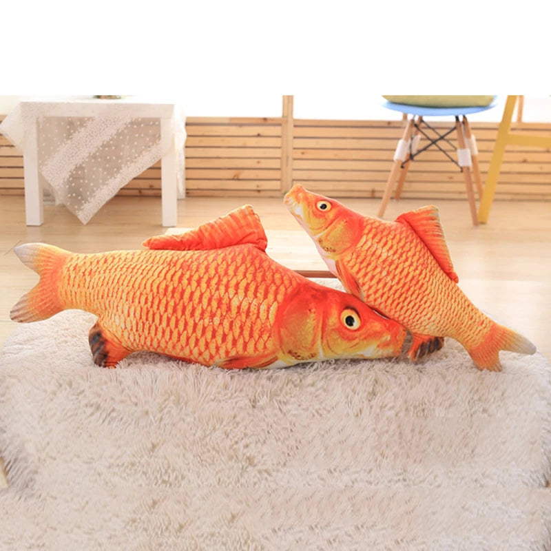 3D Carp Fish Shape Cat Toy Gifts Gifts Soft Plush Pet Toy Creative Catnip Fish Pillow Cat Toy