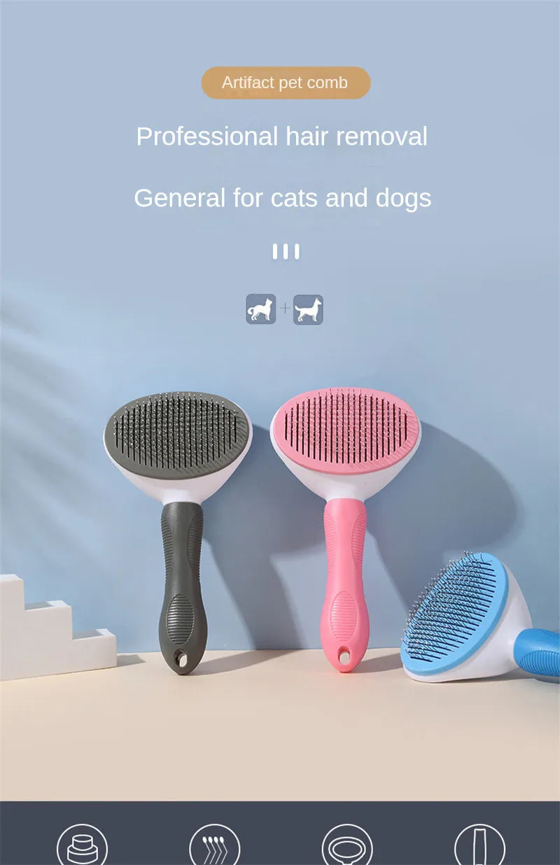 Pet Hair Remover Dog Brush Cat Comb Animal Grooming Tools Dogs Accessories Cat Supplies Stainless Steel Beauty Massage Comb