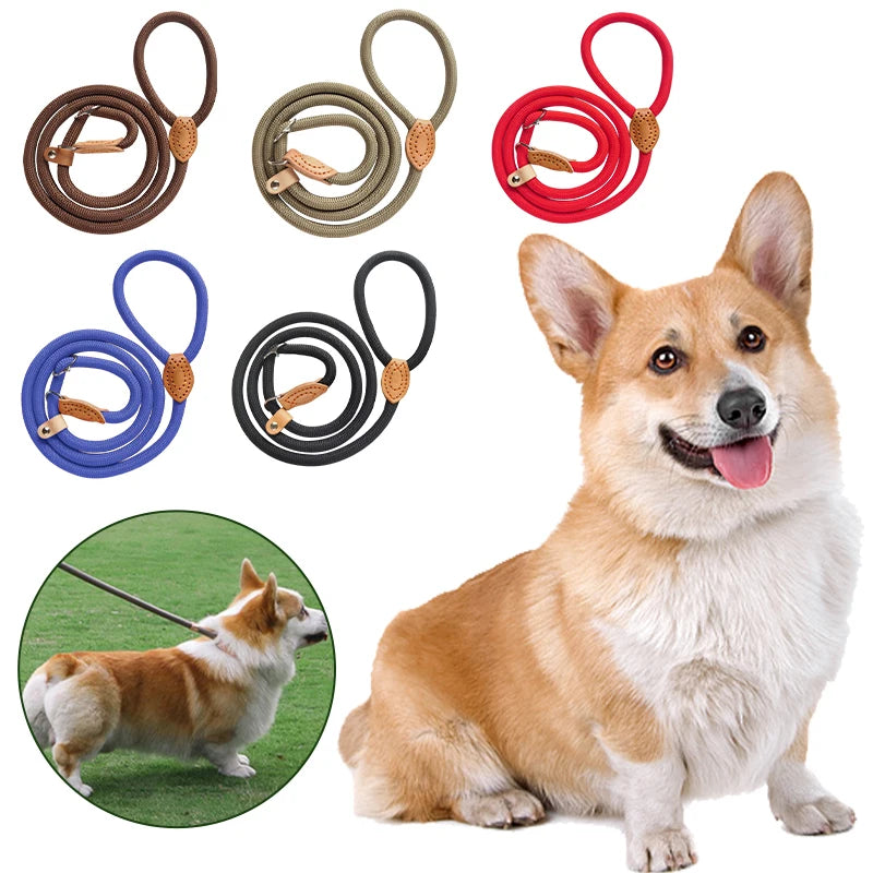 Dog Leash Nylon Dogs Lead Leash Adjustable Harness Durable Rope Belt Loop Collar Safety Walking Training for Medium Large Dogs