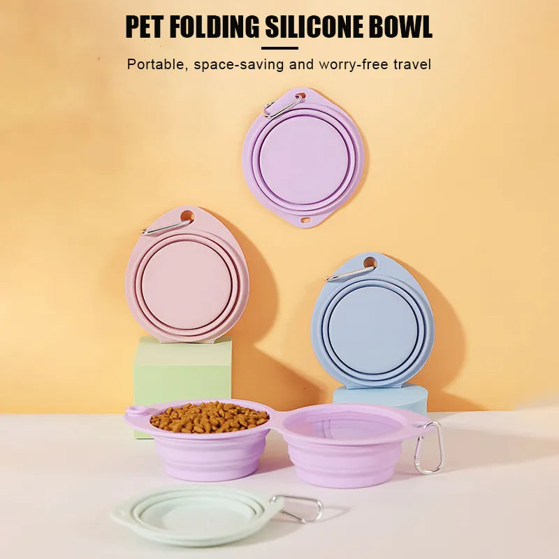 350ML Dog Travel Bowl Silicone Portable Pet Water Bowl for Cat Folding Dog Bowl Food Feeder Pet Drinking Basin